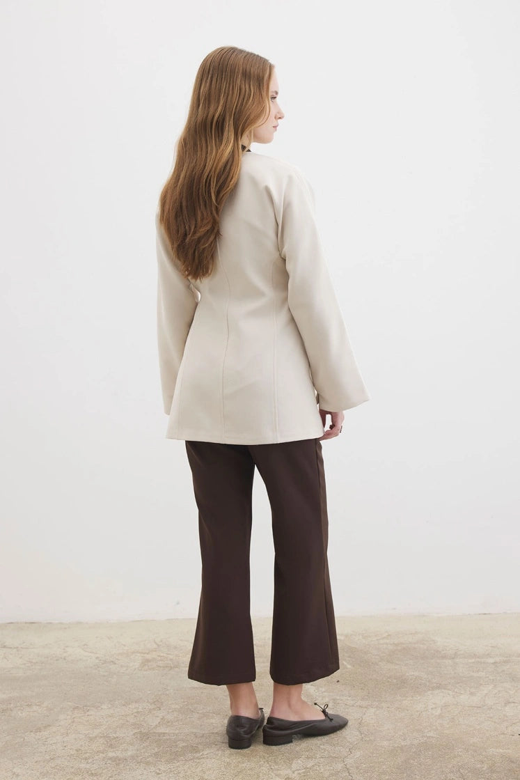 Peri Longblazer mit Bindedetail beige