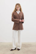 Peri Longblazer mit Bindedetail hellbraun