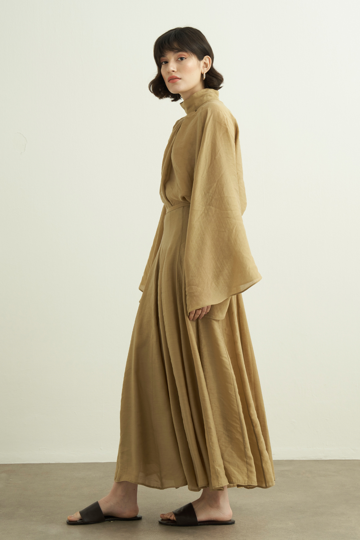 Lina Modest Viskose Set Olive mit Maxi Rock