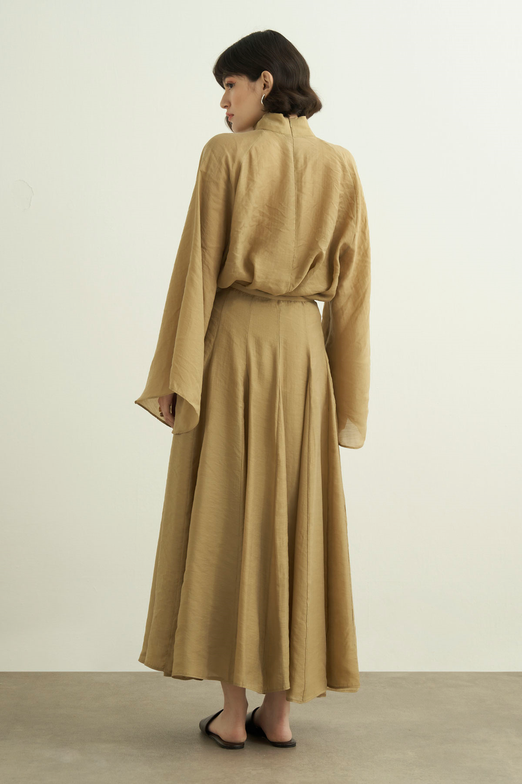 Lina Modest Viskose Set Olive mit Maxi Rock