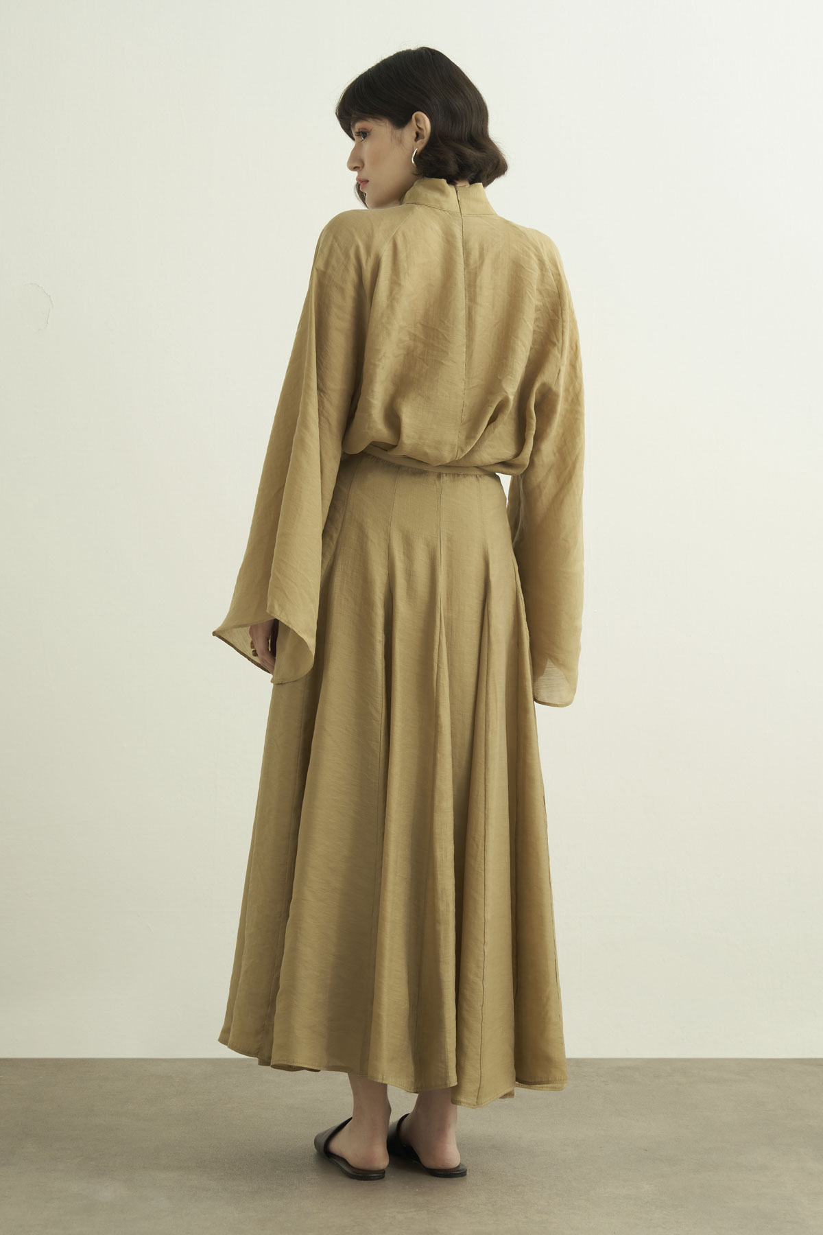 Lina Modest Viskose Set Olive mit Maxi Rock