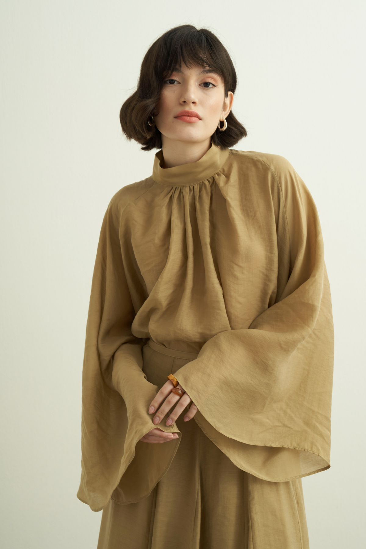 Lina Modest Viskose Set Olive mit Maxi Rock