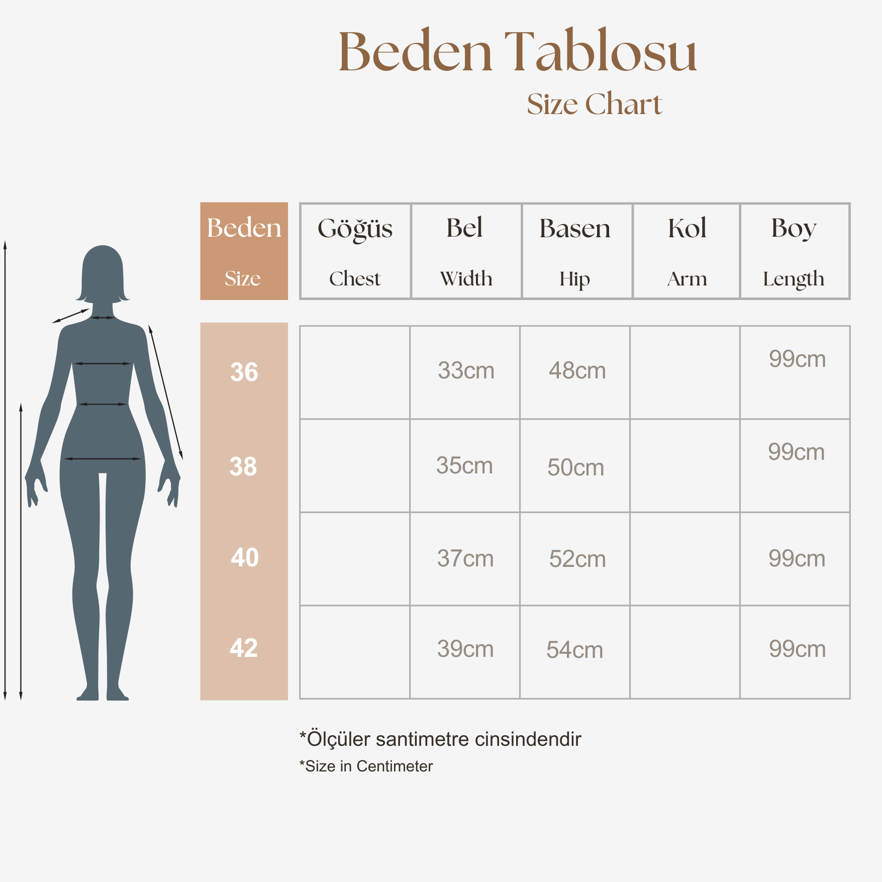 Size Chart Rock