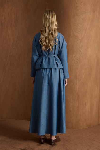 Sienna Denim Set mit Rock und Bomber Jacke