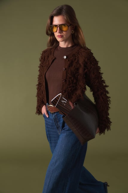 Lyra Cardigan Fringe Knit