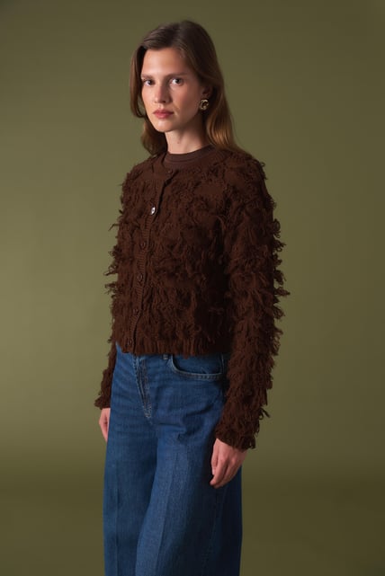 Lyra Cardigan Fringe Knit
