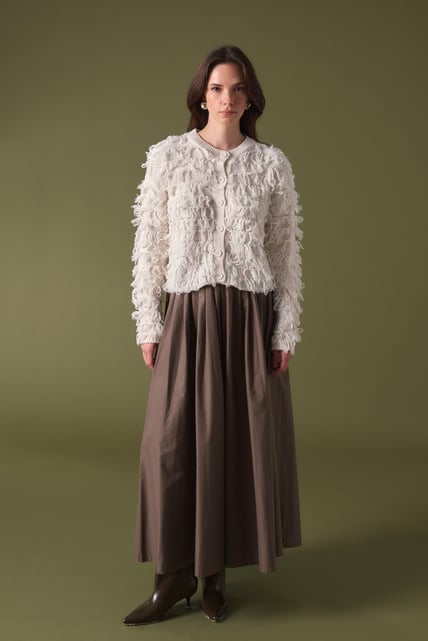 Lyra Cardigan Fringe Knit