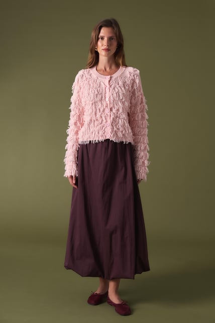 Lyra Cardigan Fringe Knit