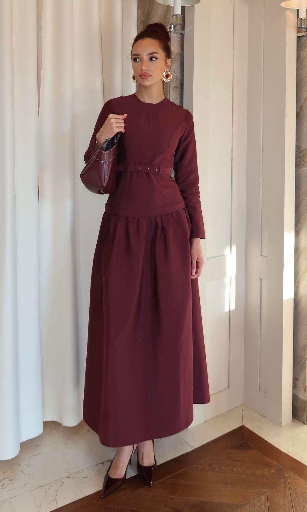 Mira Cupro Kleid mit Gürtel