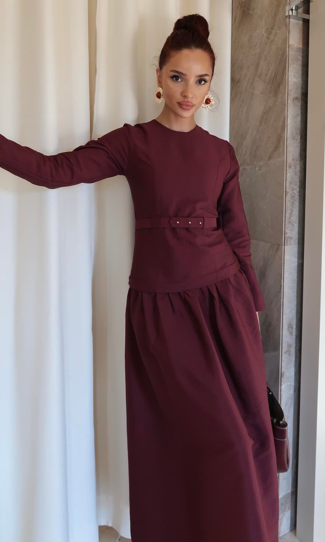 Mira Cupro Kleid mit Gürtel