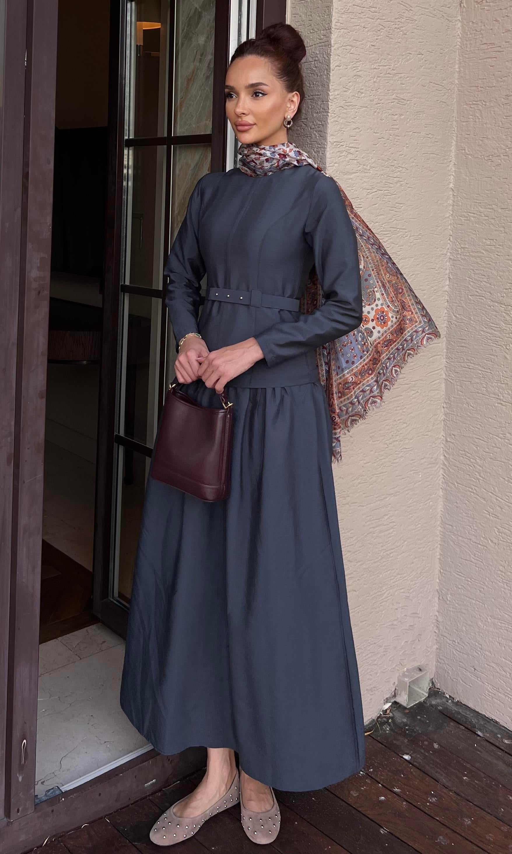 Mira Cupro Kleid mit Gürtel