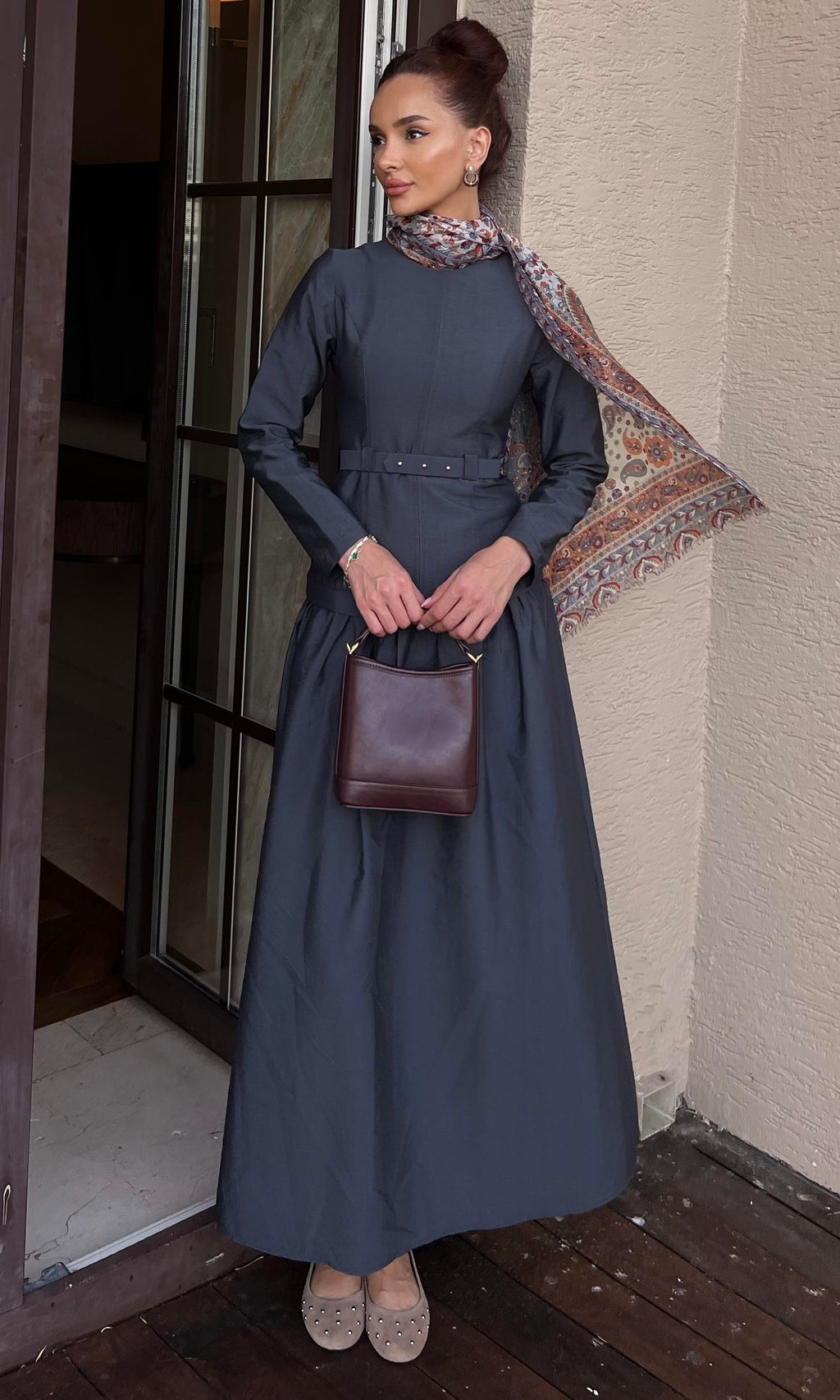 Mira Cupro Kleid mit Gürtel