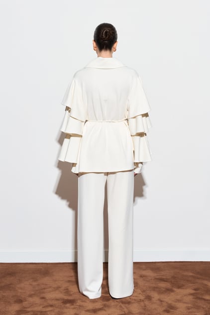 Aurea Zweiteiliges Set mit Volantärmeln creme