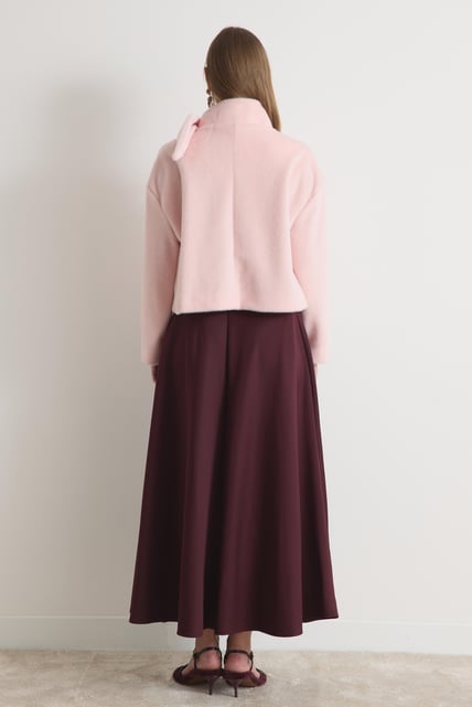 Noelia boxy Faux Fur Jacke mit Schleifendetail